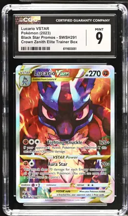 Lucario Vstar SWSH291 Crown Zenith Elite Trainer Box Pokemon CGC 9 Mint - Image 1