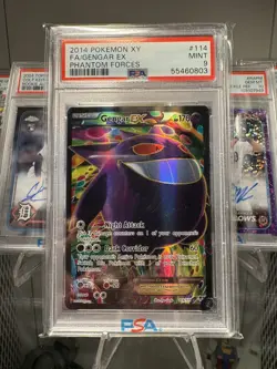 2014 POKEMON XY PHANTOM FORCES #114 FULL ART/GENGAR EX PSA 9 - Image 1