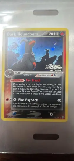 Dark Houndoom Ex Team Roclet Returns Pokemon TCG Reverse Holo 37/109 NM - Image 1