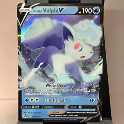 Pokemon TCG Alolan Vulpix V Sword & Shield - Silver Tempest 033/195 Holo... - Image 1