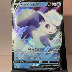 Pokemon TCG Alolan Vulpix V Sword & Shield - Silver Tempest 033/195 Holo... - Image 2