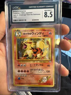 Pokemon Gym 2 Blaine's Arcanine Japanese 1999 Fire Holo Rare CGC 8.5 NM/MINT+ - Image 1