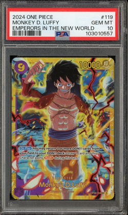 2024 ONE PIECE OP09-EMPERORS IN THE NEW WORLD #119 MONKEY D. LUFFY PSA 10 - Image 1
