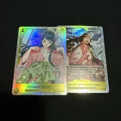Bandai One Piece Card Game Land of Wano Hiyori & Momonosuke Holo English - Image 1