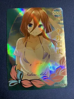 Miku Nakano Quintuplets Goddess Story Anime Swimsuit Waifu Card Girl Foil Doujin - Image 1