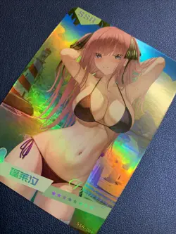 Nino Nakano Quintuplets Holo SSR 9 Swimsuit Goddess Waifu Card Girl Doujin Anime - Image 3