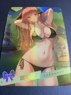 Nino Nakano Quintuplets Holo SSR 9 Swimsuit Goddess Waifu Card Girl Doujin Anime - Image 5