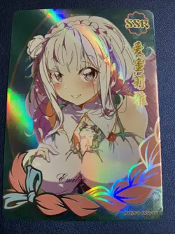 Emilia Re:Zero Life In 38 SSR Goddess Anime Swimsuit Waifu Card Girl Foil Doujin - Image 1