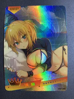 Saber Artoria Fate FGO Holo URP 9 Swimsuit Goddess Waifu Card Girl Doujin Anime - Image 1