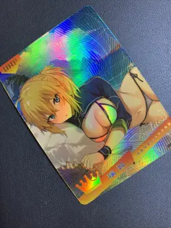 Saber Artoria Fate FGO Holo URP 9 Swimsuit Goddess Waifu Card Girl Doujin Anime - Image 4
