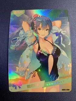 REM Long Hair Re:zero Holo SSR 3 Swimsuit Goddess Waifu Card Girl Doujin Anime - Image 1