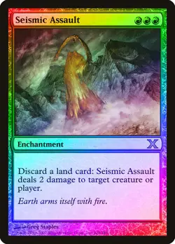 Seismic Assault FOIL 10th Edition HEAVILY PLD Red Rare MAGIC MTG CARD ABUGames - Image 1