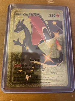 Charizard V Pokemon TCG Gold Foil Fan Art Card 79/73 HP220 - Image 1