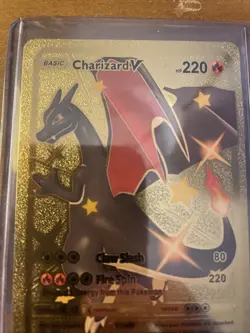 Charizard V Pokemon TCG Gold Foil Fan Art Card 79/73 HP220 - Image 2