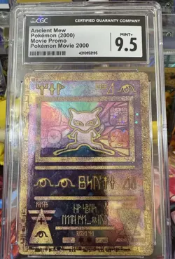 CGC 9.5 MINT+ Ancient Mew HOLO MOVIE PROMO Pokemon Card Double Swirl 💫 - Image 1
