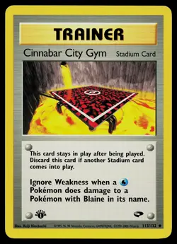 Pokemon Card - Cinnabar City Gym Gym Challenge 113/132 Uncommon 1st Edition - Image 1