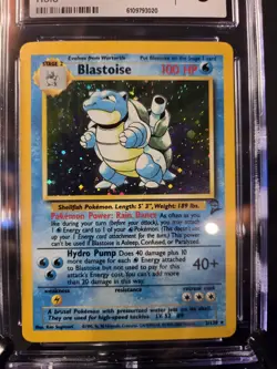 CGC 8 MINT Blastoise 2000 Base Set 2 2/130 Holo Pokemon Card - Image 4