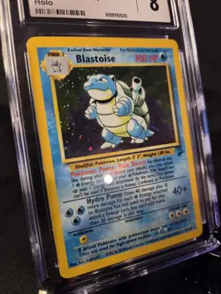 CGC 8 MINT Blastoise 2000 Base Set 2 2/130 Holo Pokemon Card - Image 5