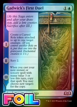x1 Gadwick's First Duel WOE MTG 51 FOIL UNCOMMON M/NM 1x - Image 1