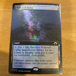 MTG Polluted Delta *FOIL* EXTENDED ART Modern Horizons 3 (MH3) Rare Land M/NM - Image 1
