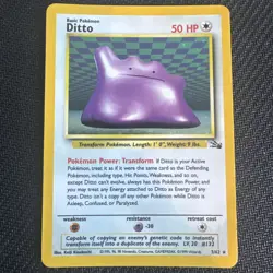 Pokemon Ditto Holo 3/62 Fossil Set WOTC Vintage – MP - Image 1