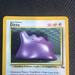 Pokemon Ditto Holo 3/62 Fossil Set WOTC Vintage – MP - Image 2
