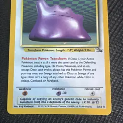 Pokemon Ditto Holo 3/62 Fossil Set WOTC Vintage – MP - Image 3