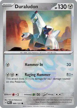 Duraludon (Master Ball Pattern) Common Holo PRE 069/131 NM Pokemon TCG - Image 1