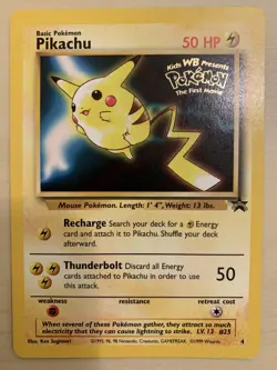 Pokemon Pikachu, BLACK STAR PROMO Set #4 Movie Release WB Stamped - Image 2