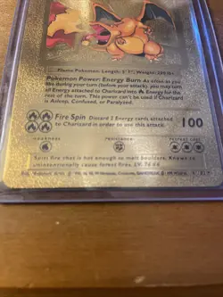 Pokemon Charizard Gold Foil Fan Art Textured Card 1999 #4/102 HP120 - Image 2