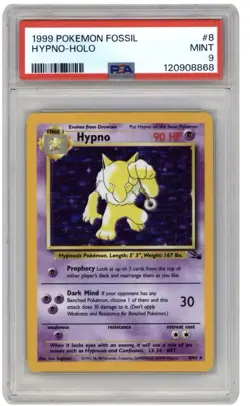 1999 Pokemon Hypno 8/62 Fossil Holo RARE - Image 1
