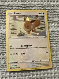 GALAXY SWIRL Pokemon Eevee SWSH 190 Holo Black Star Promo - Image 1