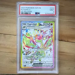 Pokemon Flygon ex Ultra Rare Holo Sv08 Surging Sparks 222/191 PSA 9 - Image 1