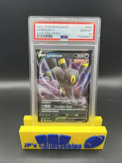 2021 POKEMON SWORD & SHIELD EVOLVING SKIES #094 UMBREON V PSA 10 - Image 1