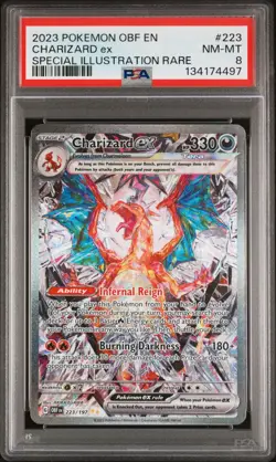 2023 POKEMON OBF EN-OBSIDIAN #223 CHARIZARD EX SPECIAL ILLUSTRATION RARE PSA 8 - Image 1