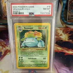 Venasaur Holo Rare - 2000 POKEMON BASE SET II 18/130 PSA 8 NM-MT - Image 2