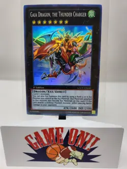 YuGiOh Gaia Dragon, the Thunder Charger GAOV-EN046 1st Edition Super Rare NM - Image 1