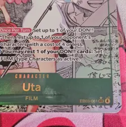 ONE PIECE ENGLISH EB03-HEROINES EDITION MANGA ALT ART #061 UTA PRE-RELEASE NM - Image 2
