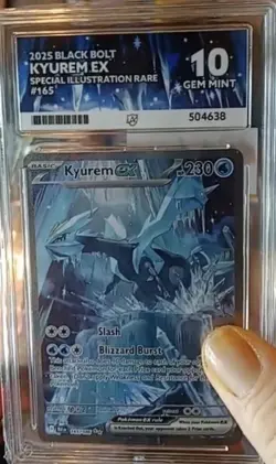 ACE 10 Kyurem EX 165/086 Black Bolt SIR Holo Pokemon Card - perfect subgrades - Image 1
