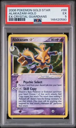 Alakazam Gold Star Crystal Guardians 2006 Pokemon TCG Holo Card 99/100 PSA 5 EX - Image 1