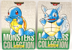 1996 Pokemon Japanese Bandai Carddass Green Squirtle No. 007 & 008 (MM80) - Image 1
