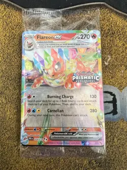Pokemon SEALED Flareon ex 014/131 Prismatic Evolutions Surprise Box Promo Holo!! - Image 1