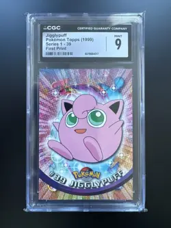 1999 TOPPS POKEMON TV #39 JIGGLYPUFF CGC 9 - Image 1