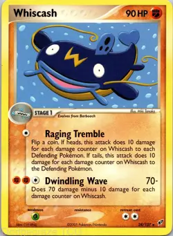 Whiscash 28/107 Rare Deoxys Pokemon NM - Image 1