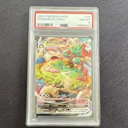 Pokemon Snorlax VMAX Full Art Ultra Rare Holo Sword & Shield 142/202 PSA 10 - Image 1