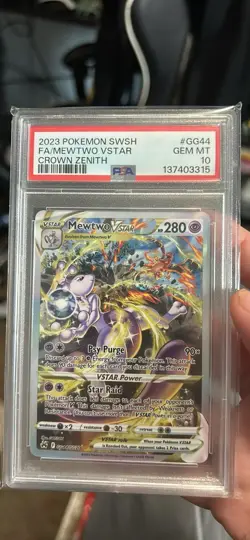 Pokemon Mewtwo VSTAR GG44/GG70 Crown Zenith Holo PSA 10 Ultra Rare - Image 1