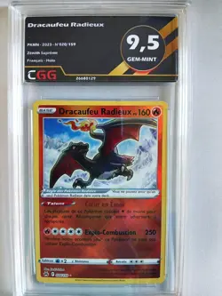 Carte pokemon Francais Dracaufeu Radieux Zenith Supreme CGG 9,5 26680129 - Image 1