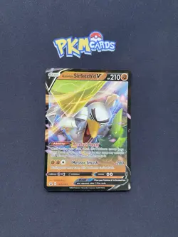 Pokemon TCG Galarian Sirfetch'd V SWSH043 Black Star Promo LP. - Image 1