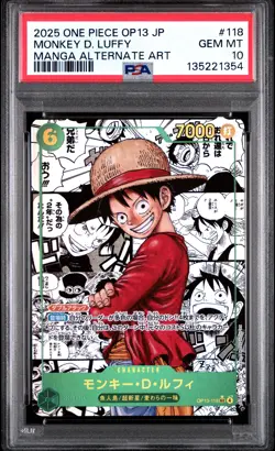 2025 ONE PIECE JPN OP13-CARRYING ON HIS WILL #118 MONKEY D. LUFFY PSA 10 - Image 1
