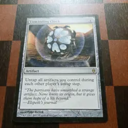 Mtg Unwinding Clock VLP 164/175 New Phyrexia Artifact Magic Card Rare - Image 1